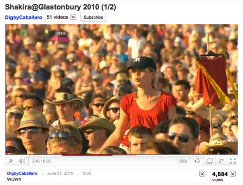 Crowd for Shakira at Glastonbury 2010